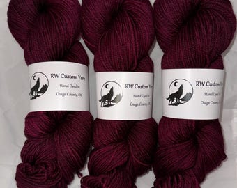 Black Cherry - Polwarth DK Hand Dyed Yarn