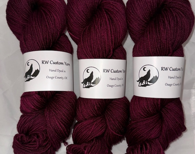 Black Cherry - Polwarth DK Hand Dyed Yarn