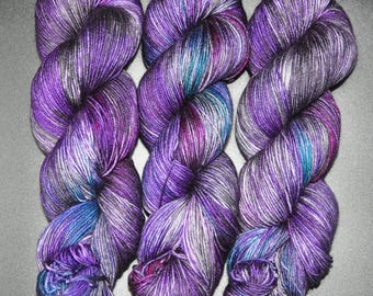 Violet Sabrewing - Merino Silk Fingering Hand Dyed Yarn