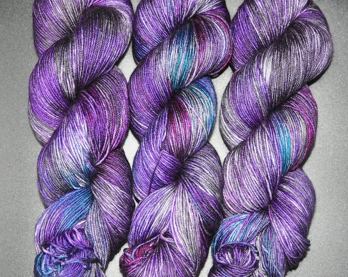 Violet Sabrewing - Merino Silk Fingering Hand Dyed Yarn