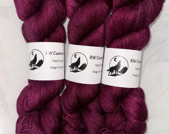 Black Cherry - Alpaca Silk Cashmere Fingering Hand Dyed Yarn