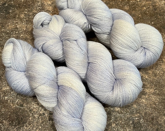 Ice Blue - Merino Silk Lace Hand Dyed Yarn