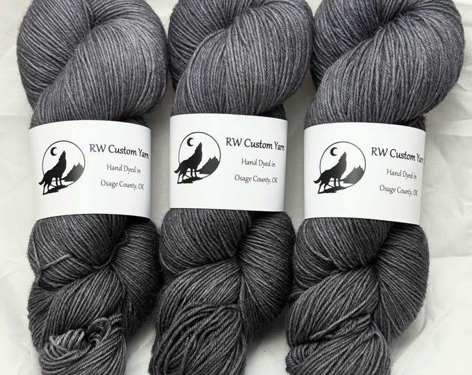Dude Grey - Blue Faced Leicester Fingering Hand Dyed Yarn
