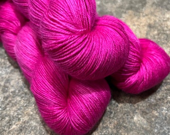 Azalea - Hand Dyed Alpaca Silk Cashmere Fingering Yarn