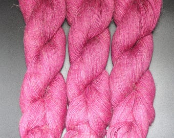 Wild Berry - Alpaca Linen Tussah Silk Fingering Hand Dyed Yarn