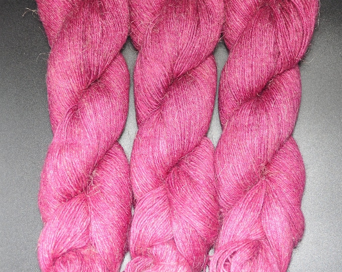 Wild Berry - Alpaca Linen Tussah Silk Fingering Hand Dyed Yarn