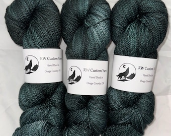 Hunter Green - Merino Silk Cashmere Fingering Hand Dyed Yarn