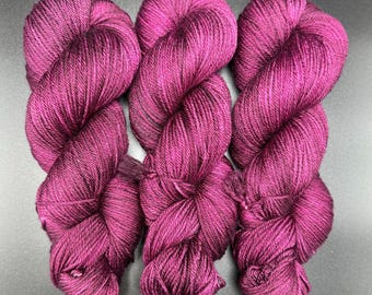 Black Cherry - Merino Silk DK Hand Dyed Yarn