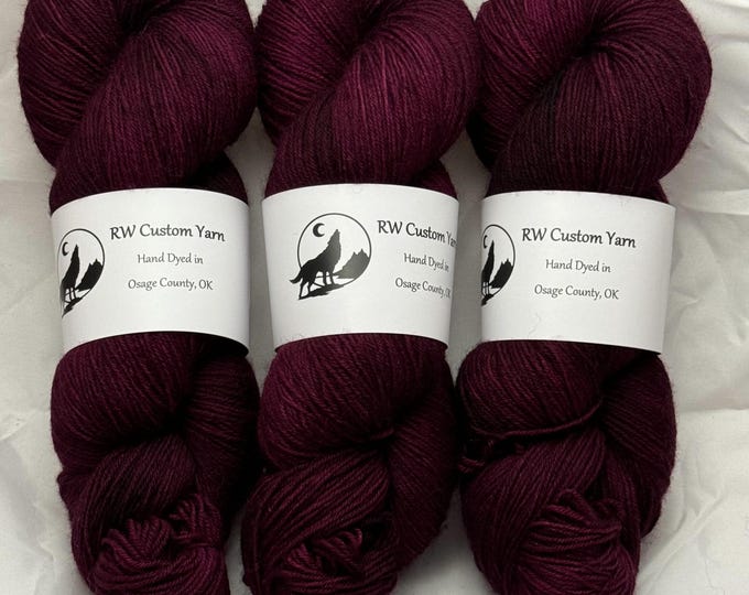 Black Cherry - Blue Faced Leicester Fingering Hand Dyed Yarn