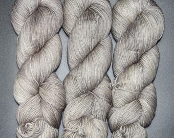 Grey Tabby - Merino Silk Fingering Hand Dyed Yarn