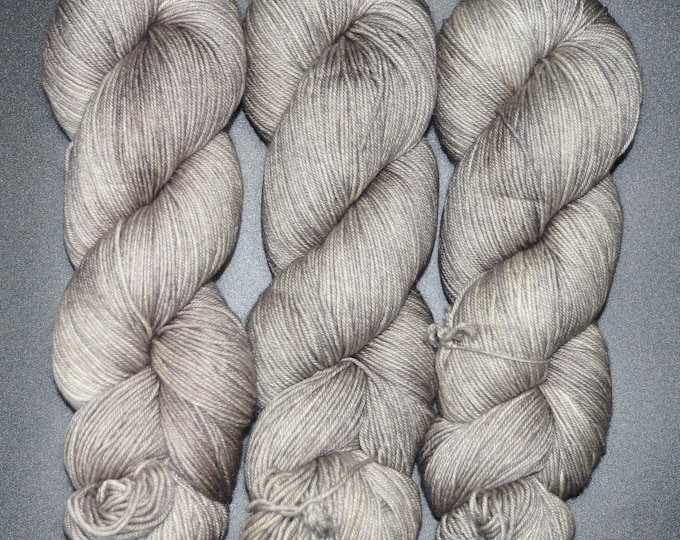 Grey Tabby - Merino Silk Fingering Hand Dyed Yarn