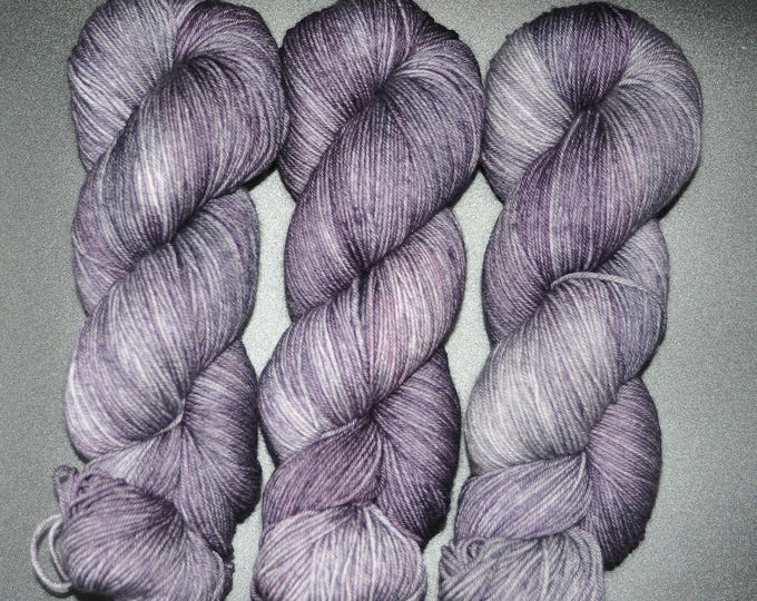 Plum Grey - Merino Nylon Fingering Hand Dyed Yarn
