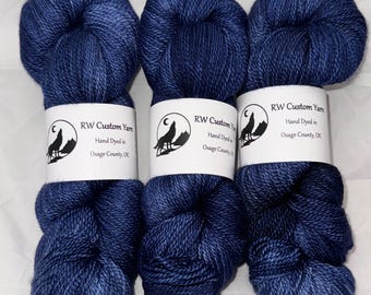 Dude Blue - Merino Silk Cashmere Fingering Hand Dyed Yarn