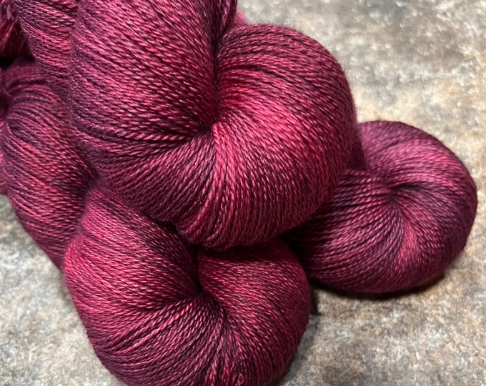Garnet - Merino Silk Lace Hand Dyed Yarn