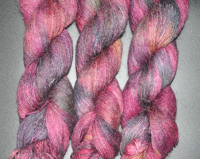 Bramble - Alpaca Linen Tussah Silk Fingering Hand Dyed Yarn
