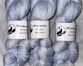 Ice Blue - Merino Silk Cashmere Fingering Hand Dyed Yarn