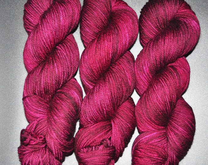 Black Cherry - Merino Nylon Worsted Hand Dyed Yarn