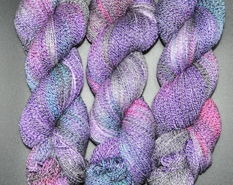 Violet Sabrewing - Merino Cotton Fingering Hand Dyed Yarn