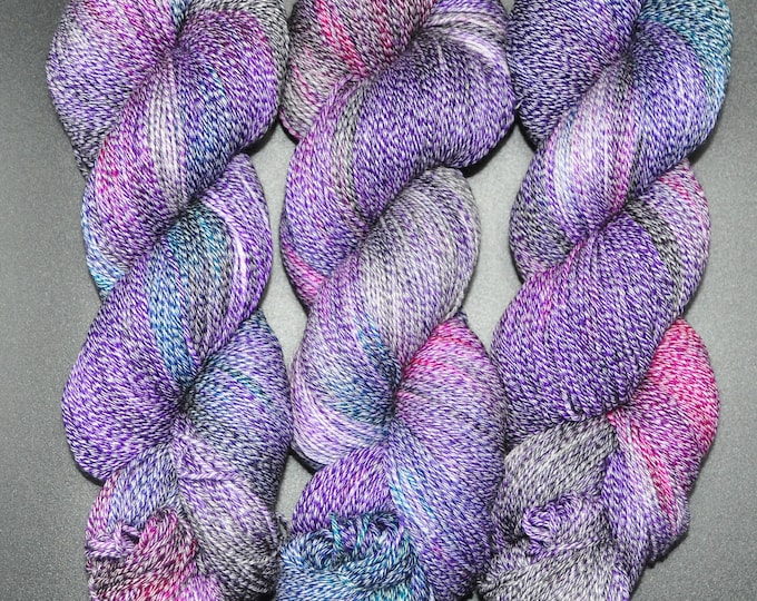Violet Sabrewing - Merino Cotton Fingering Hand Dyed Yarn