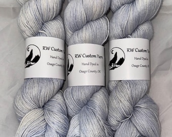 Ice Blue - Alpaca Silk Cashmere Fingering Hand Dyed Yarn