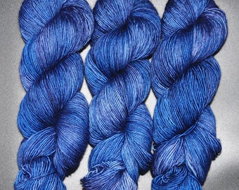 Blue Spinel - Single Ply Merino Fingering Hand Dyed Yarn