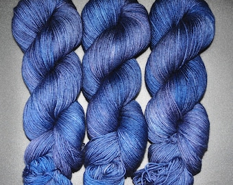 Blue Spinel - Merino Silk Fingering Hand Dyed Yarn