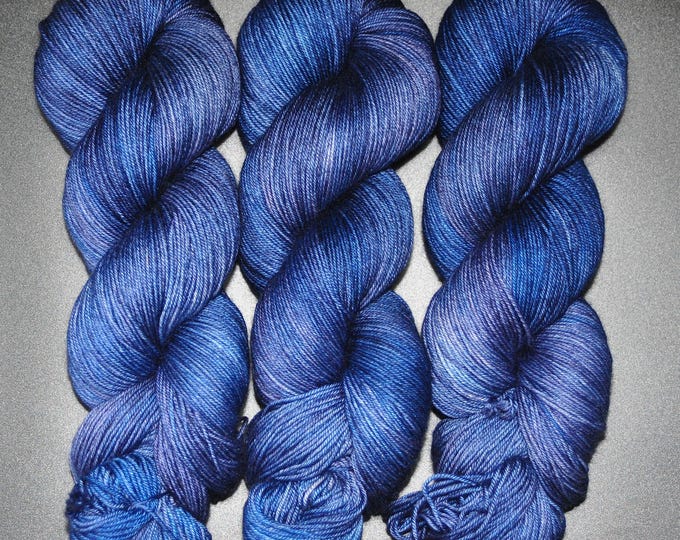 Blue Spinel - Merino Silk Fingering Hand Dyed Yarn