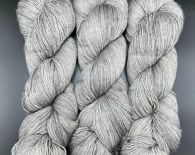 Grey Tabby - Single Ply Merino Fingering Hand Dyed Yarn