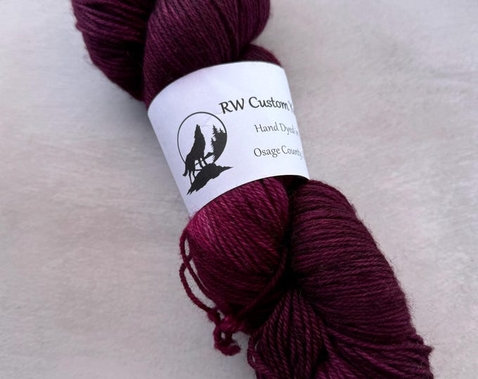 Black Cherry - Corriedale Nylon Sock Hand Dyed Yarn