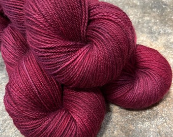 Garnet - Corriedale Nylon Fingering Hand Dyed Yarn