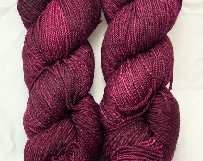 Black Cherry - Merino Cashmere Nylon Fingering Hand Dyed Yarn