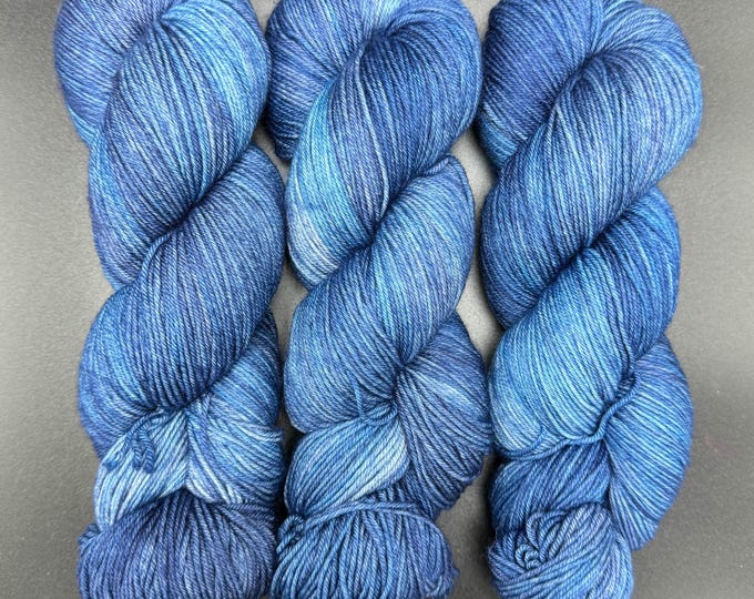 Blue Spinel - Merino Nylon Fingering Hand Dyed Yarn