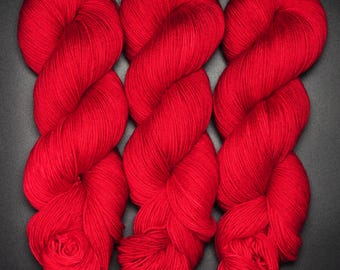 Ruby - Merino Silk Fingering Hand Dyed Yarn