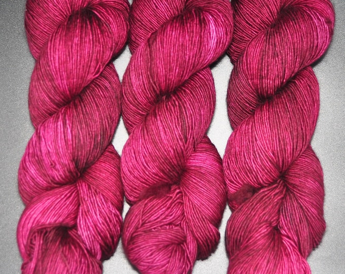 Black Cherry - Single Ply Merino Fingering Hand Dyed Yarn