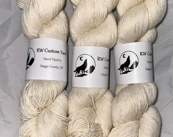 Buttercream - Alpaca Silk Cashmere Fingering Hand Dyed Yarn