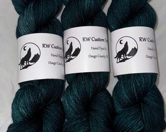 Hunter Green -  50 GRAM Merino Nylon Fingering Hand Dyed Yarn