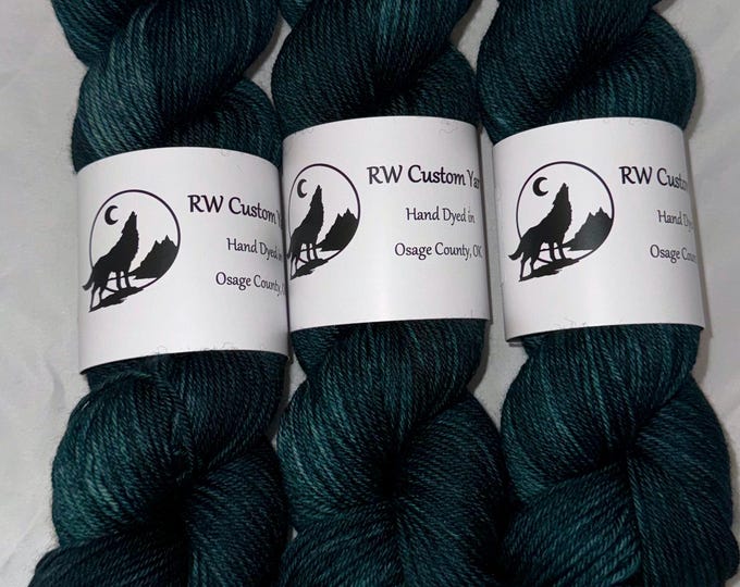 Hunter Green -  50 GRAM Merino Nylon Fingering Hand Dyed Yarn