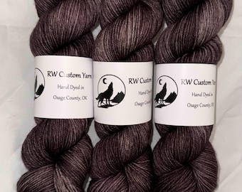 Purple Taupe -  50 GRAM Merino Nylon Fingering Hand Dyed Yarn