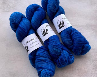 Cobalt - Corriedale Nylon Sock Hand Dyed Yarn