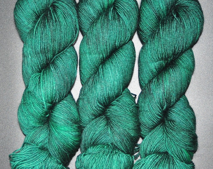 Racing Green - Merino Silk Fingering Hand Dyed Yarn