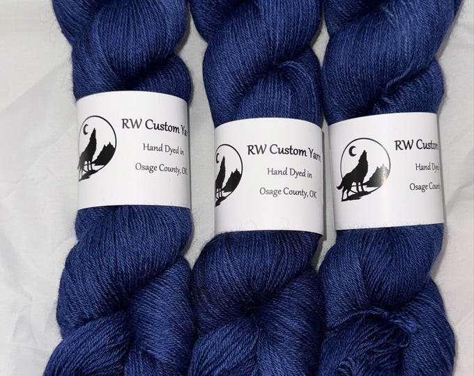 Dude Blue - Alpaca Silk Cashmere Fingering Hand Dyed Yarn