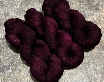 Black Cherry - Merino Silk Lace Hand Dyed Yarn