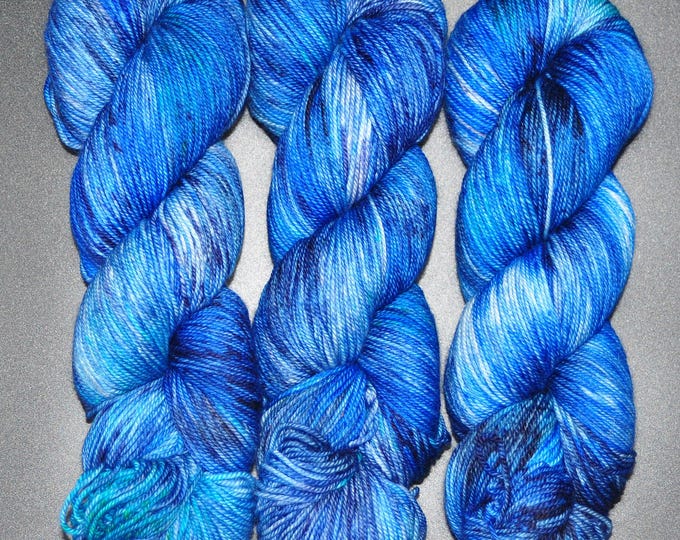 Tyndall Blue - Merino Cashmere Nylon Fingering Hand Dyed Yarn