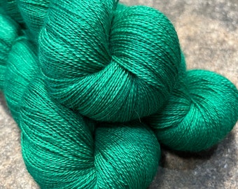 Rainforest - Alpaca Silk Lace Hand Dyed Yarn