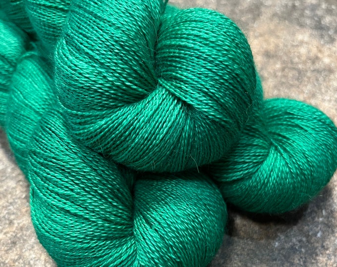 Rainforest - Alpaca Silk Lace Hand Dyed Yarn