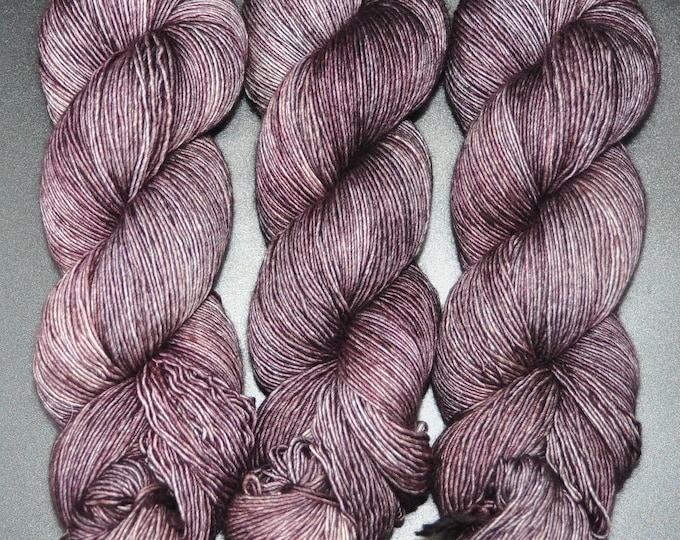 Purple Taupe - Single Ply Merino Fingering Hand Dyed Yarn