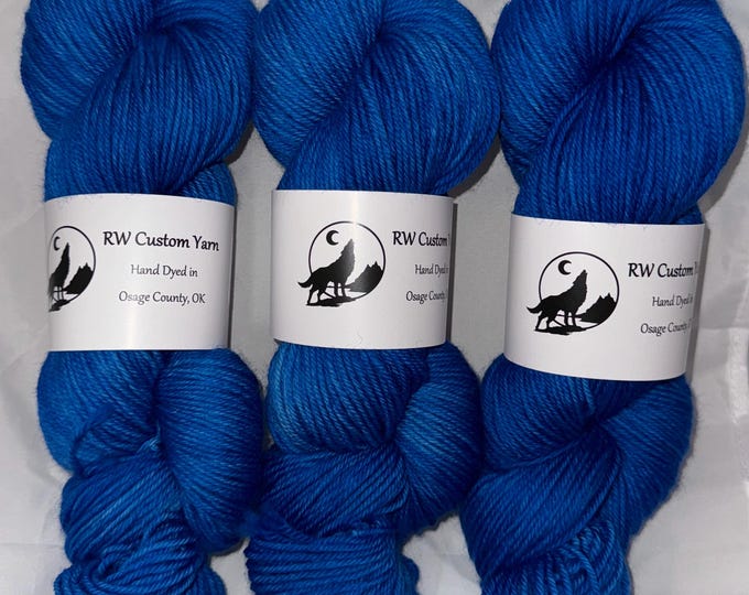 Cobalt - Polwarth DK Hand Dyed Yarn