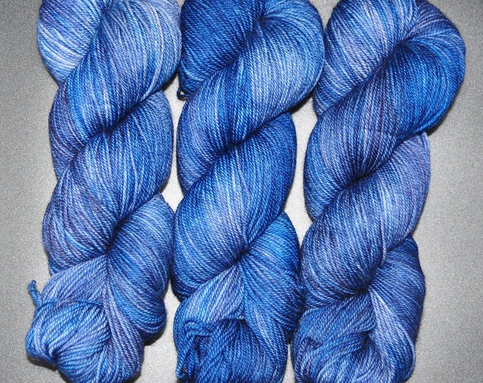 Blue Spinel - Merino Cashmere Nylon Fingering Hand Dyed Yarn