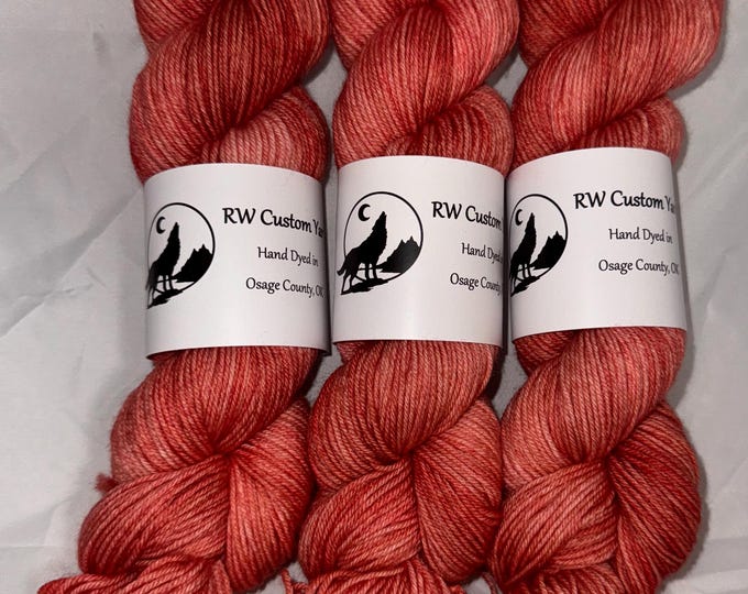 Peach Quartz -  50 GRAM Merino Nylon Fingering Hand Dyed Yarn
