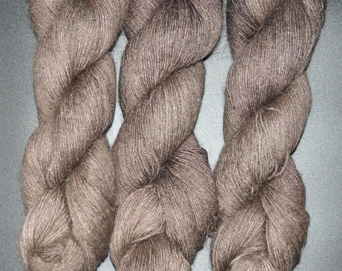 Black Walnut - Alpaca Linen Tussah Silk Fingering Hand Dyed Yarn